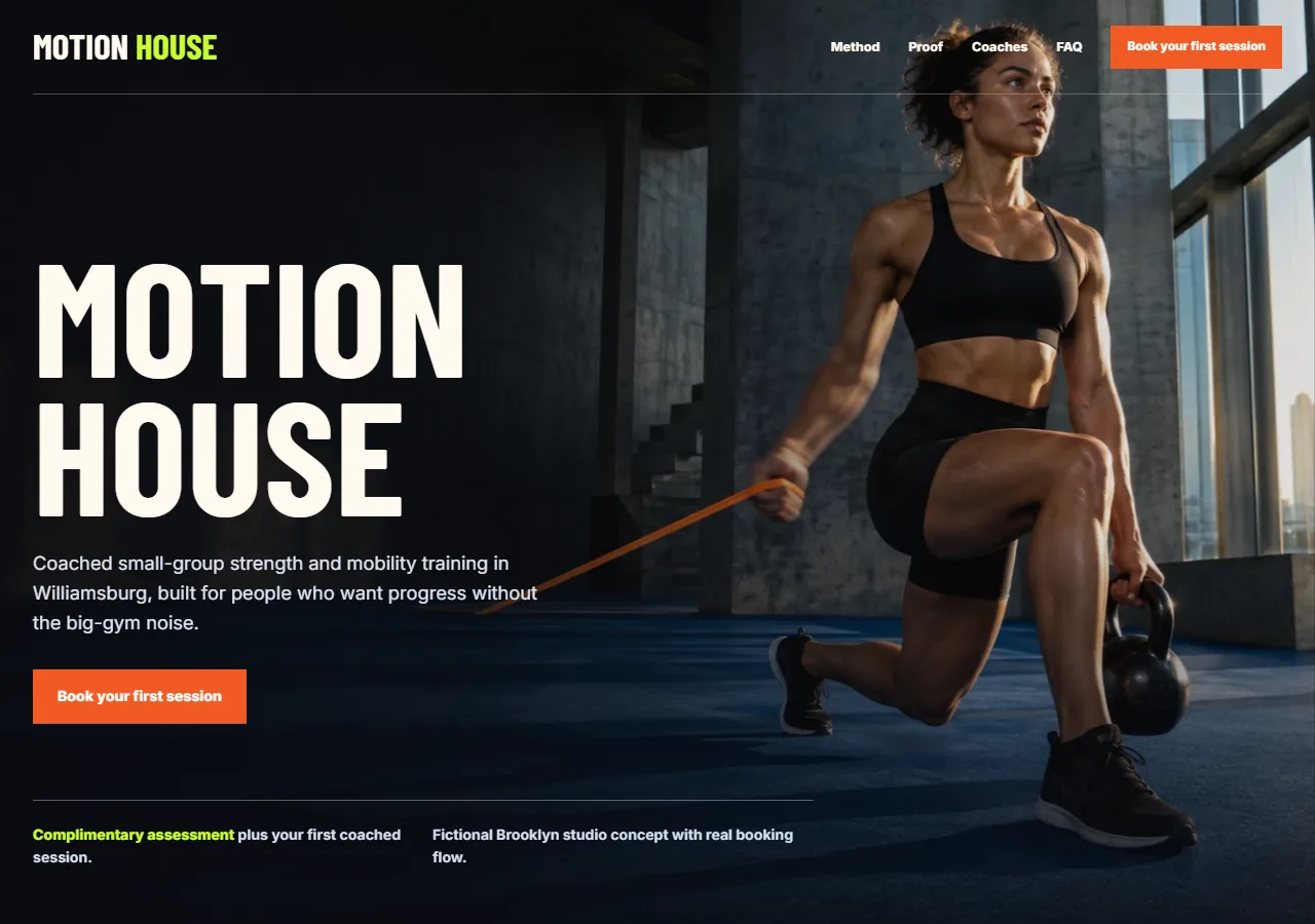 Captura de tela do projeto Motion House