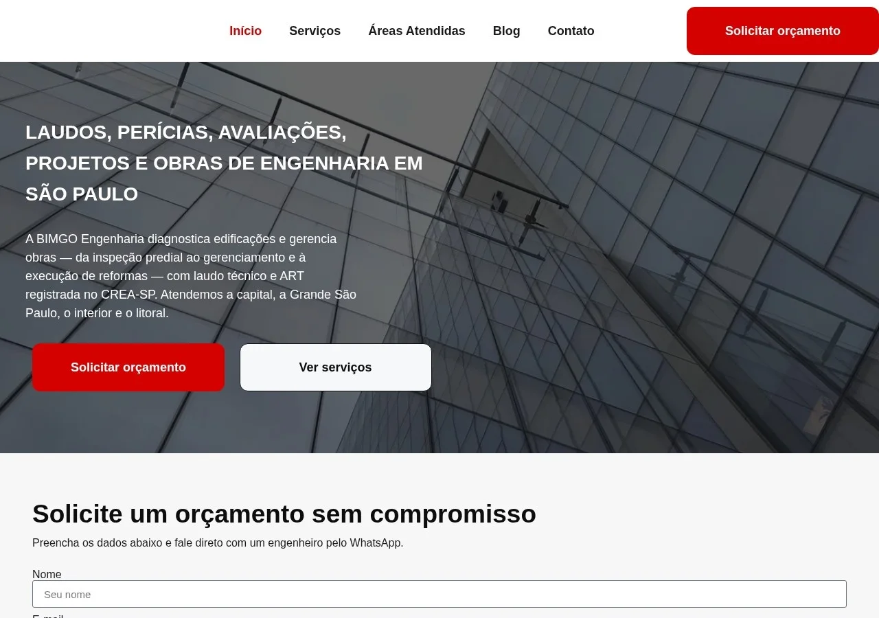 Captura de tela do projeto Engenharia